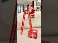 Cute Santa Clause Climbing the Ladder! Santa toys 🎅🏻🎁 #shortsvideo #christmas #present #santa