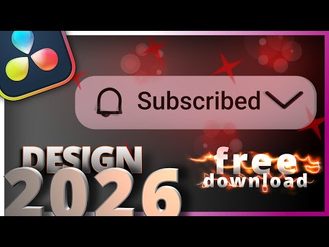 Subscribe Button 2026 Design | Free Download [Davinci Resolve] #tutorial #subscribe