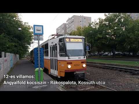 12-es villamos: Angyalföld kocsiszín - Rákospalota, Kossuth utca (4K)