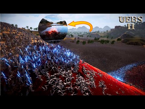 6,000 LASER KNIGHTS RESCUE HEROES ON THE BRIDGES vs 2,000,000 ZOMBIES | Battle Simulator 2 | UEBS 2