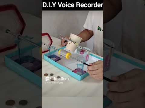 diy voice recorder made at home using paper cups #diy #voicerecord