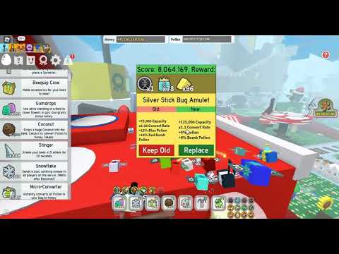 BEE SWARM SIMULATOR - SCORE OF 8M ON THE STICK BUG CHALLENGE, SILVER STICKBUG AMULET, STAR TREAT#100