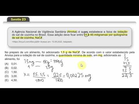 054. Questão 23 do Vestibulinho 1ºsem/2023 da ETEC