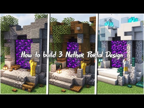 MINECRAFT | How to Build 3 Nether Portal Design