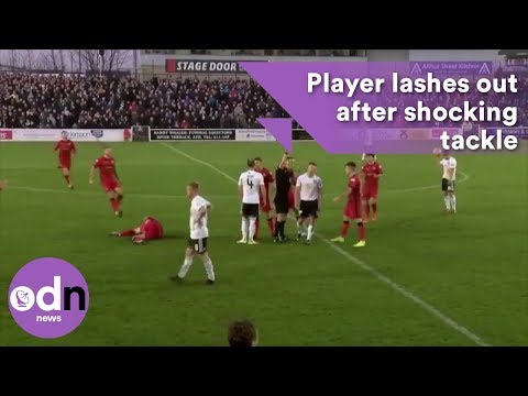 Shocking tackle! Player lashes out after cynical challenge in Scottish Championship football match