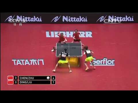 Chen Meng and Zhu Yuling Placed Second in Women's Doubles in 2017 WTTC (Eng Sub) -- CCTV5