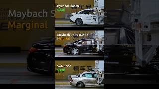 2024 Mercedes-Maybach S 480 4Matic,2023 Hyundai Elantra,2024 Volvo S60 vs Truck trailer crashtest