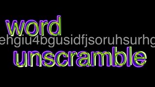 word unscramble