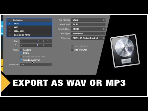 Logic Pro X - How to Export your Track (WAV or MP3)