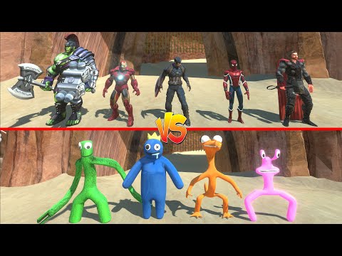 Avengers VS Rainbow Friends - Animal Revolt Battle Simulator