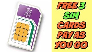 Get Free 3 Sim Cards Pay As You Go Without Any Credit