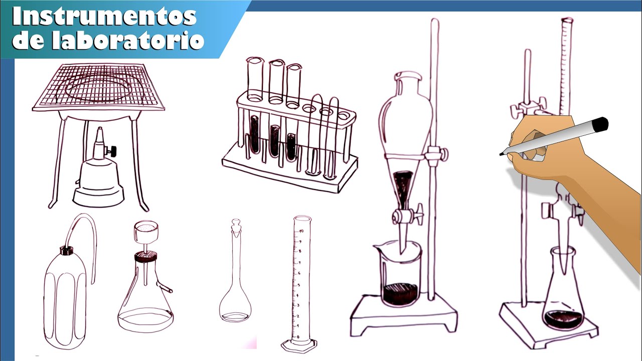 Cómo dibujar los instrumentos de laboratorio de experimentación química física 1/2