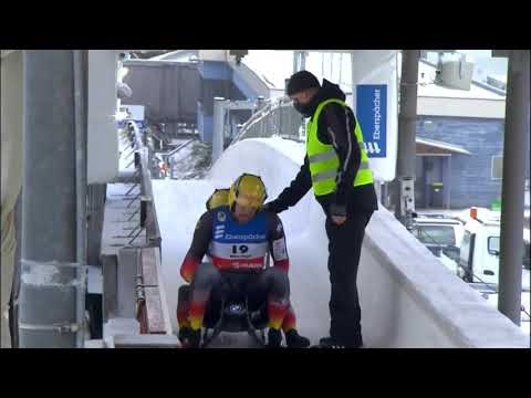 Wendl Tobias/Arlt Tobias crash in Oberhof Luge World Cup.
