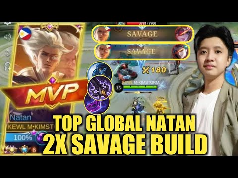 TOP GLOBAL NATAN BEST BUILD 2022 | SAVAGE! | 23 KILLS UNSTOPPABLE NATAN | KIMSTORM | NATAN MLBB 2022