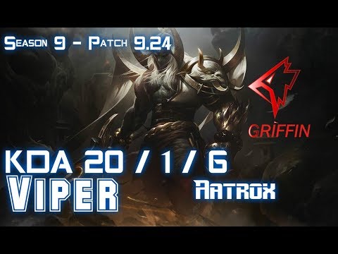 GRF Viper AATROX vs IRELIA Top - Patch 9.24 KR Ranked
