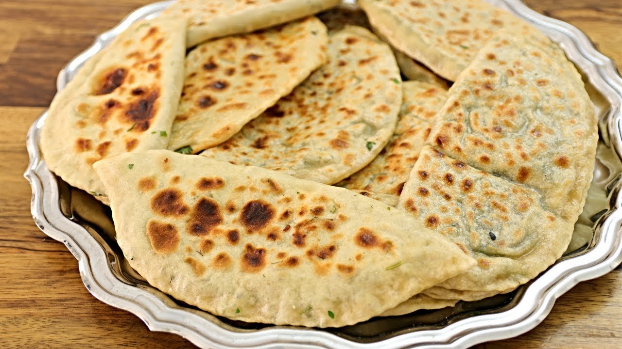 Qutab Recipe Flat Bread Filled With Green Onion and Cheese The