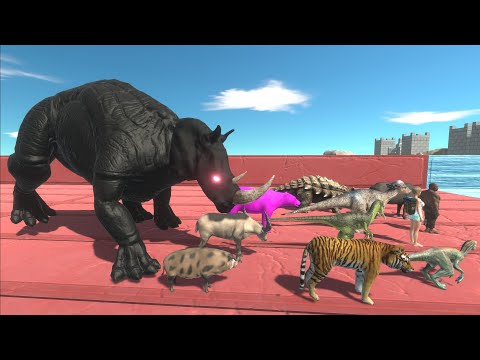 Escape from DARK MUTANT TRICERATOPS RHINO - Animal Revolt Battle Simulator Escape from Monster