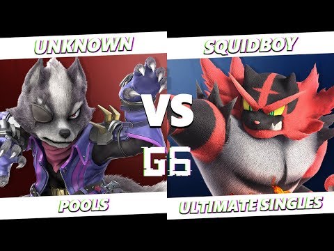 Glitch 6 SSBU - HQ | Unknown (Wolf) VS Squidboy (Incineroar) Smash Ultimate Pools