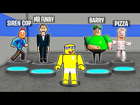 Playing as EVERYONE in Barry's Prison Run Obby ROBLOX