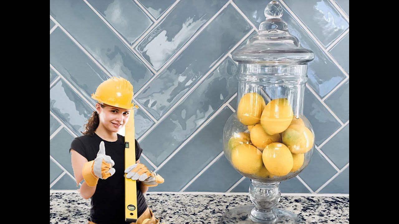 How to DIY Install a Herringbone Tile Backsplash