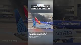 Detik-detik Pesawat American Airlines Terbakar seusai Mendarat di Bandara Denver, 12 Orang Terluka