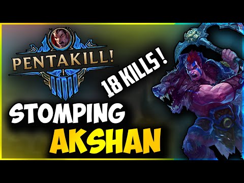 STOMPING AKSHAN - 1V9 PENTAKILL GAME - Rhoku Stream Highlights