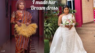A Nigerian wedding | Dress fittings with my bride | Making a wedding dress with a detachable train