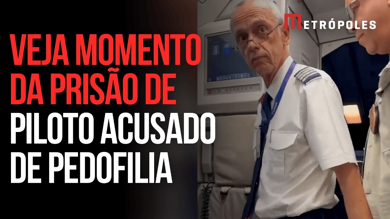 Veja momento em que piloto da Latam é preso dentro de avião em São Paulo