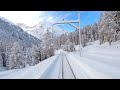 4K Samedan Albulabahn Chur Cab Ride After Over 1 Meter Snowfall 12 2020