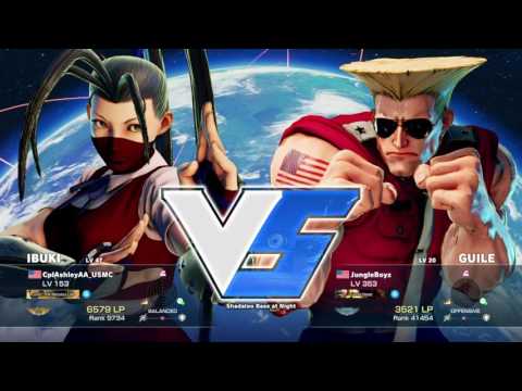 SFV - CplAshleyAA_USMC (Ibuki) VS JungleBoyz (Guile) Battle Lounge