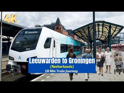 Train Journey 🇳🇱: Leeuwarden to Groningen Netherlands | Scenic Train Ride 4K