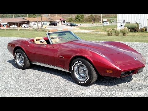 1974 Medium Red Corvette Convertible Stingray 4spd Video