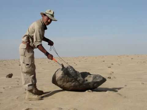 Magnetic Meteorite in the desert