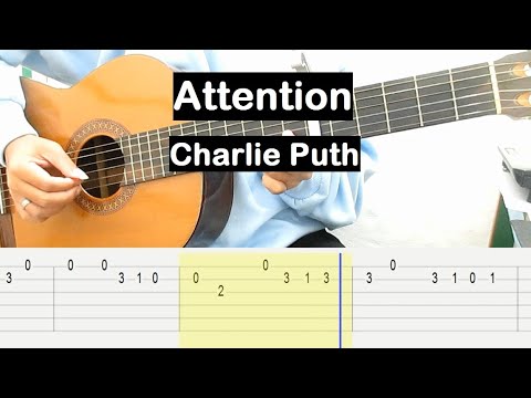 Attention Guitar Tutorial (Charlie Puth) Melody Guitar Tab Guitar Lessons for Beginners