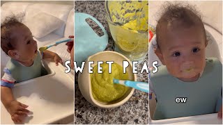 Baby tries Sweet Peas for the First Time!! 😳 *GONE WRONG*
