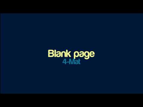 4-Mat - Blank page