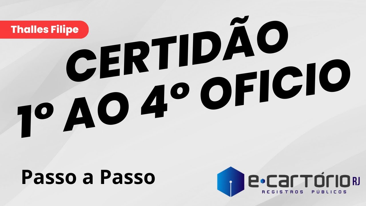 Certificate from the 1st to the 4th Registry Office - How to request - Step by Step (08/2023)