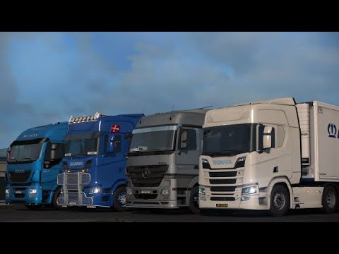 Convoi Scania v8 sound pipes #Romania, Map and #Iceland  on snow