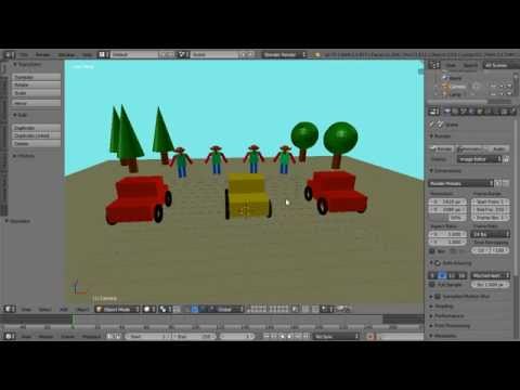 Blender Beginner's Tutorial Making a 3D Scene (Inc Appending Models, World Settings) New Version