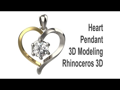 Tutoriel de conception CAO de bijoux pendentif coeur Modélisation 3D avec Rhino 7 # 165