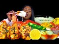 SEAFOOD BOIL MUKBANG LOBSTER TAIL MUKBANG SEAFOOD ALFREDO CHEESE SAUCE MUKBANG