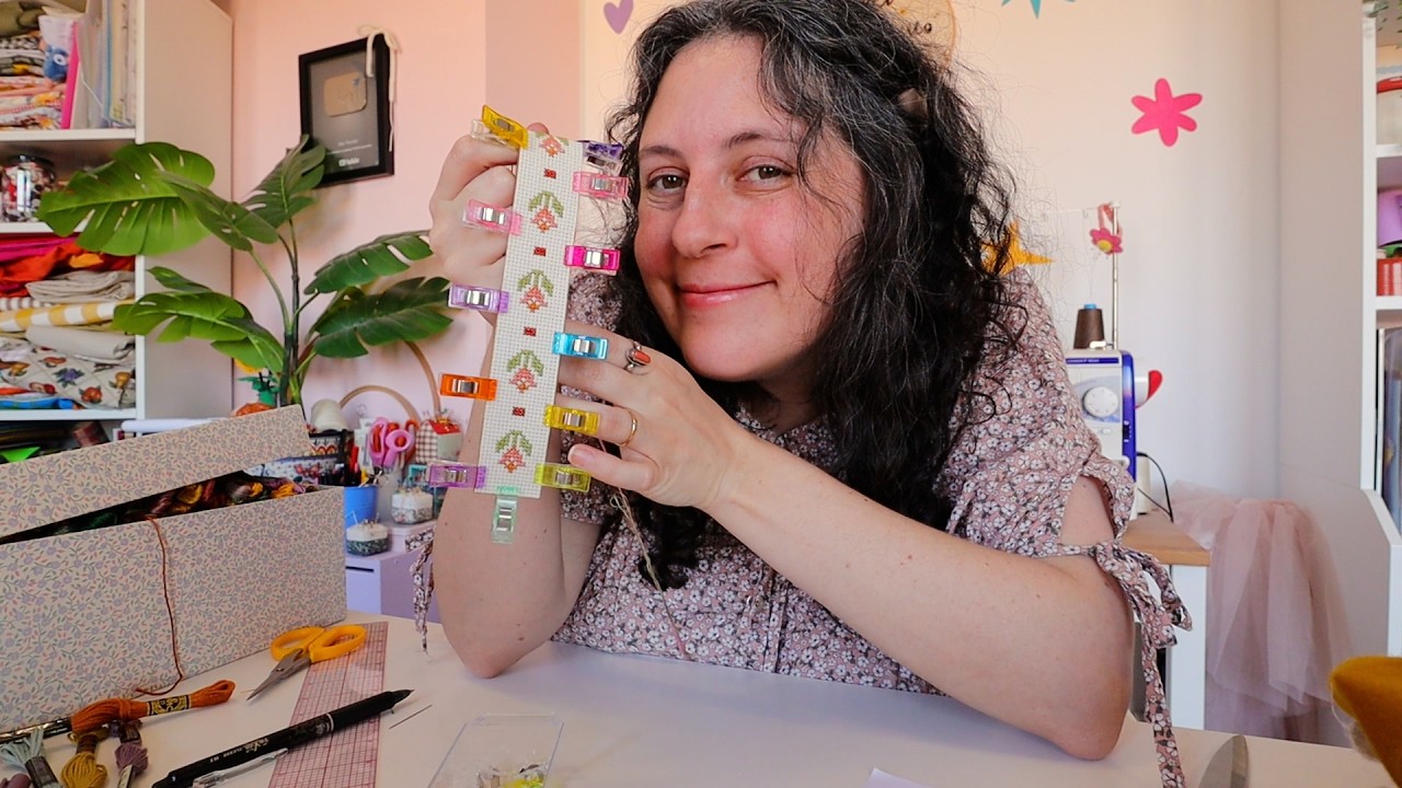 Getting ready to give a cross-stitch workshop!