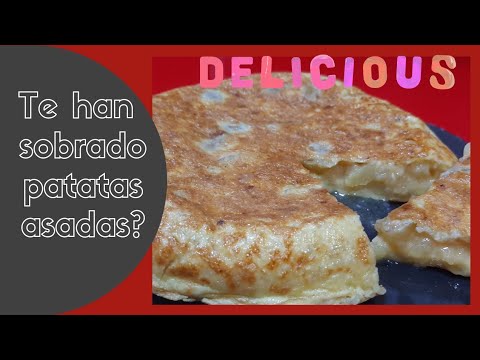 TORTILLA DE PATATAS CON RESTOS DEL POLLO ASADO 🥔🍗