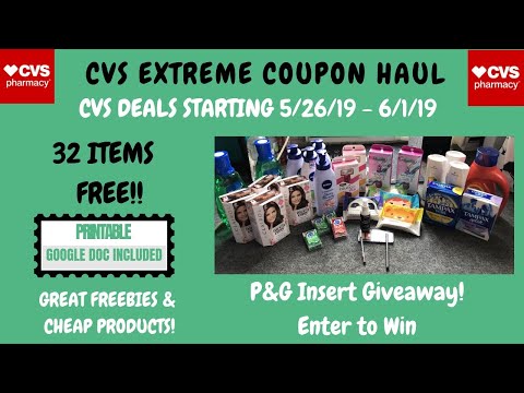 CVS EXTREME COUPON HAUL DEALS STARTING 5/26/19~32 ITEMS FREE ❤️~WOW FREE & CHEAP PRODUCTS!! Video