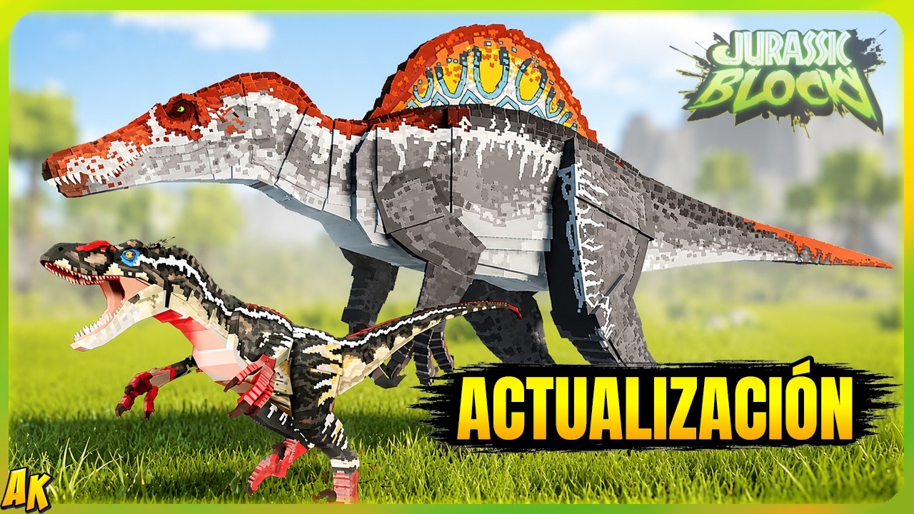 SPINOSAURUS JP3, VULL y RAPTORES de JP3 | ACTUALIZACIÓN Jurassic Blocky