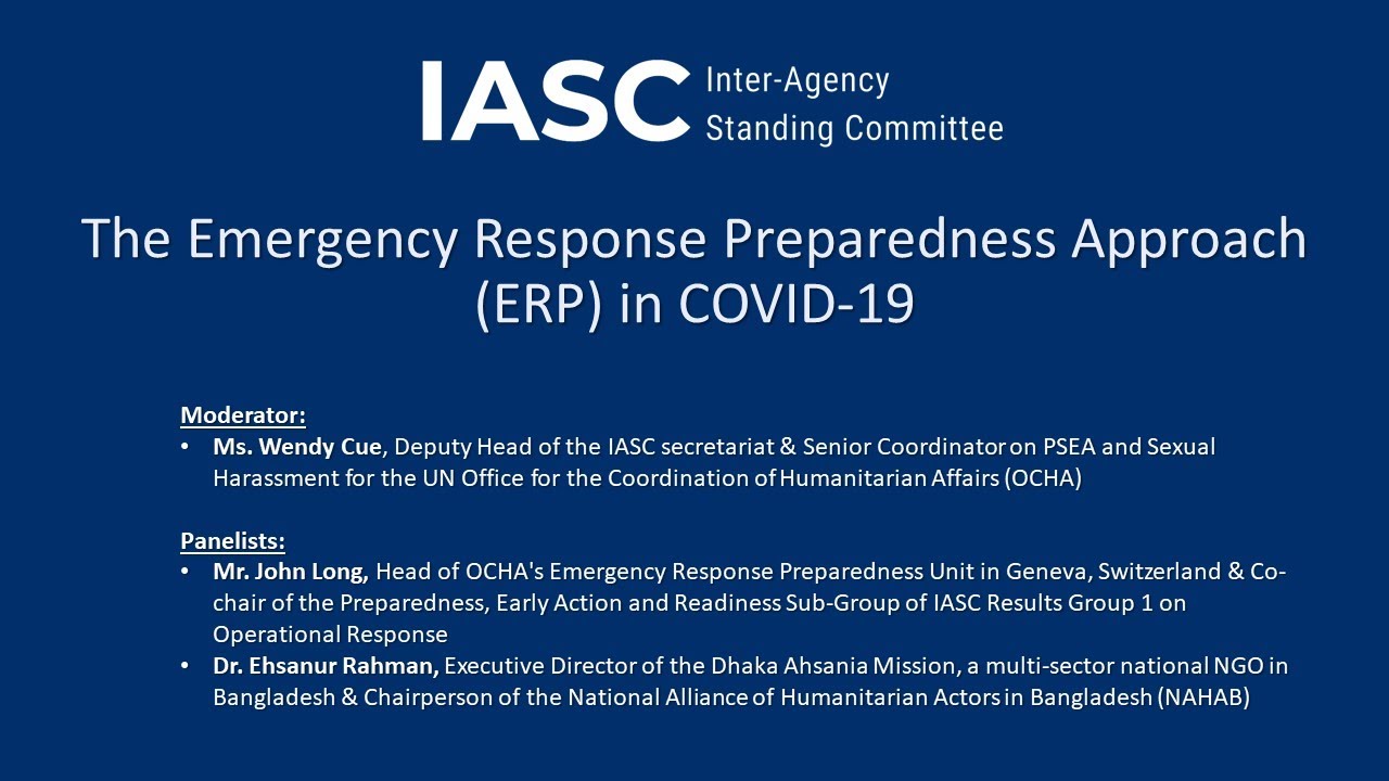 IASC briefing on “The Emergency Response Preparedness Approach in COVID-19”