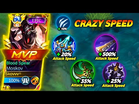 TOP GLOBAL MOSKOV PAKAI BUILD FULL ATTACK SPEED (SPEEDNYA GILA) - Mobile legends bang-bang