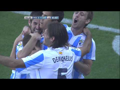Gol de Portillo (3-1) en el Málaga CF - UD Levante Jornada 4
