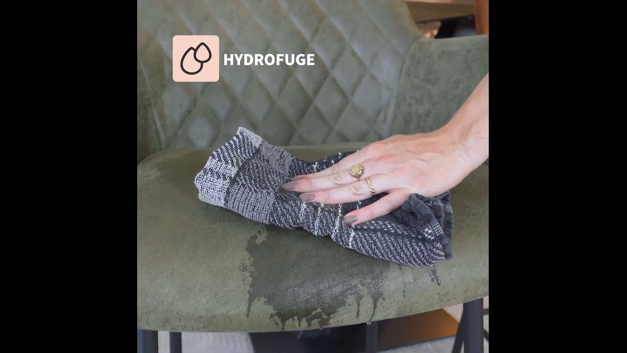 Tabouret de bar industriel Club vert olive éco-cuir 78 cm