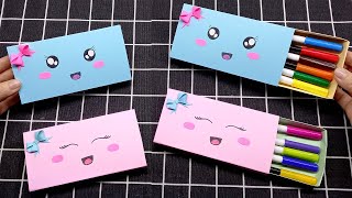 Download the video "Cách làm Hộp Đựng Bút bằng giấy siêu Cute | How to make a paper pencil box | Liam Channel"